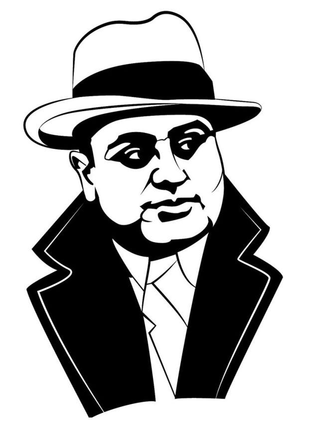 620x875 Coloring - Al Capone Drawing
