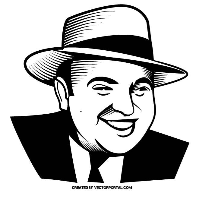660x660 Gangster Al Capone Portrait - Al Capone Drawing