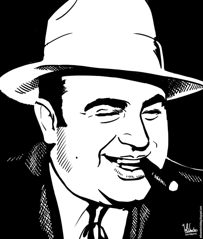 679x800 ink drawing of al capone, using krita pictures - Al Capone Drawing