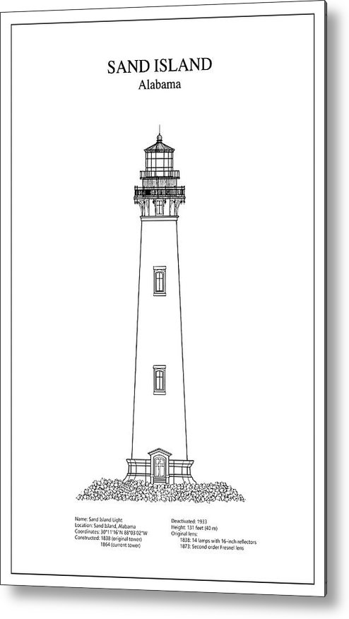 494x876 sand island lighthouse - Alabama Drawing