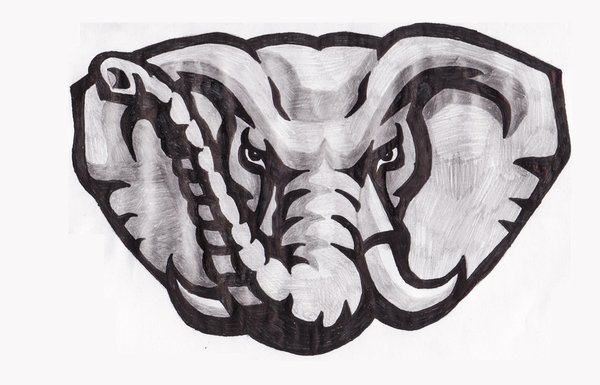 600x385 alabama elephant logos - Alabama Drawing