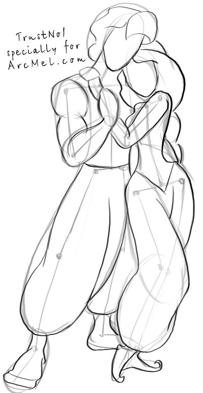 400x775 how to draw aladdin step - Aladdin Drawing