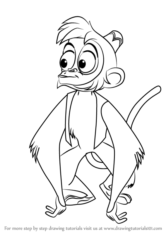 567x800 learn how to draw abu from aladdin - Aladdin Drawing