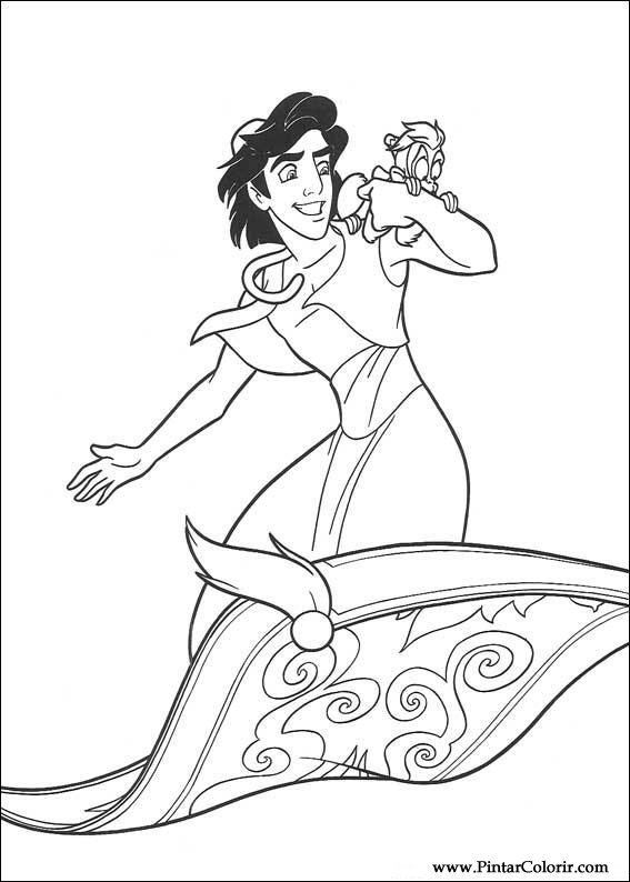 567x794 drawings to paint colour aladdin - Aladdin Drawing