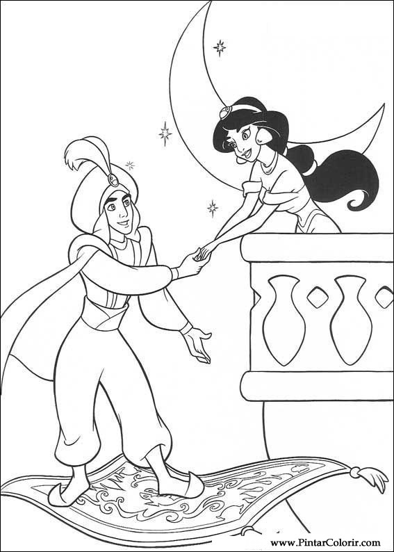 567x794 drawings to paint colour aladdin - Aladdin Drawing