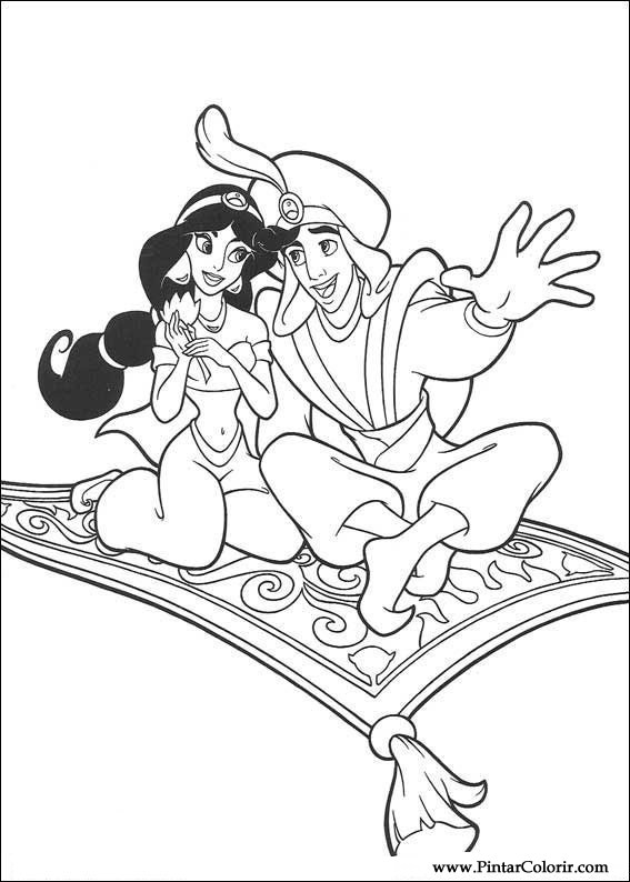 567x794 drawings to paint colour aladdin - Aladdin Drawing