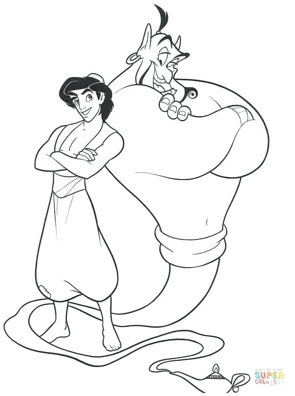 577x774 Aladdin Coloring - Aladdin Lamp Drawing