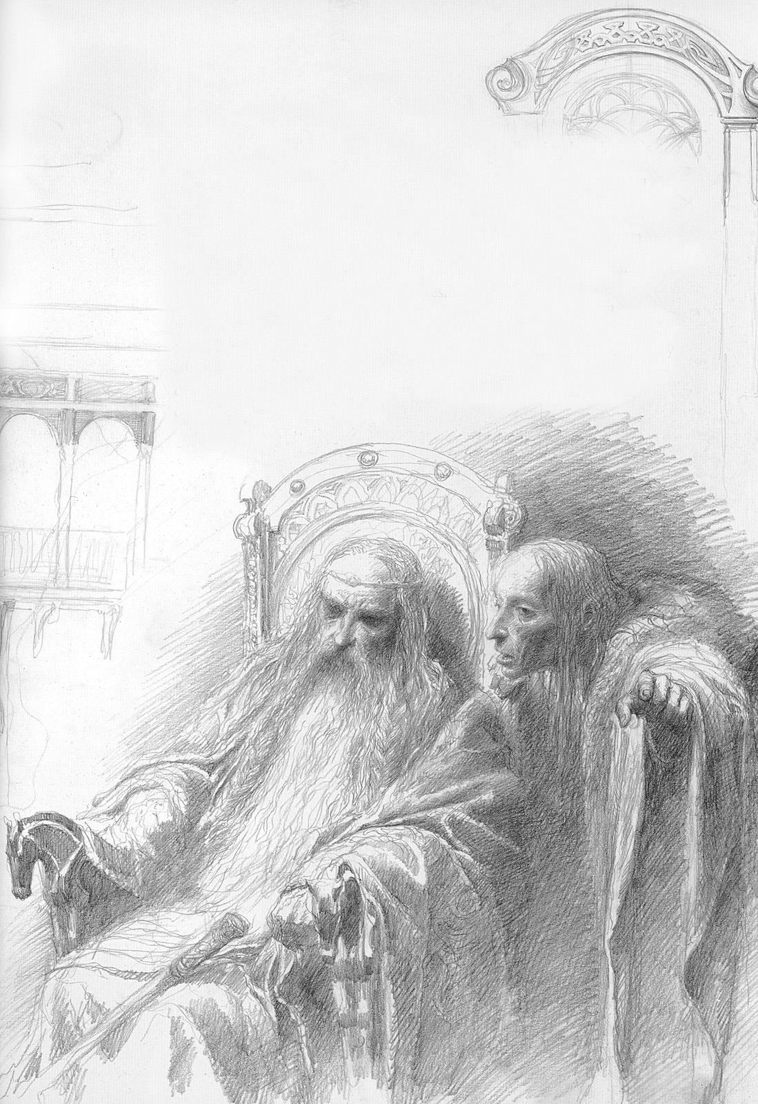 1099x1600 adoracji images theoden and grima - Alan Lee Drawings