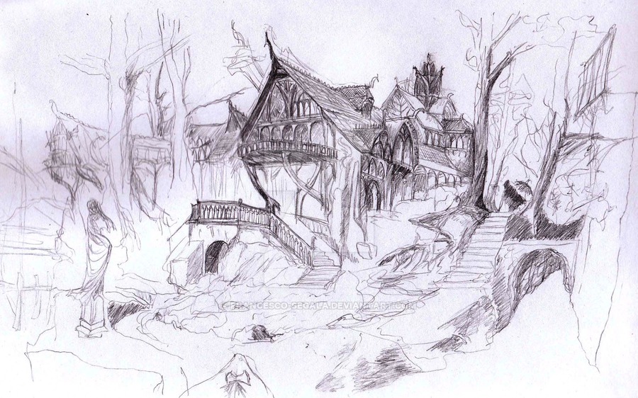 900x562 rivendell, alan lee - Alan Lee Drawings