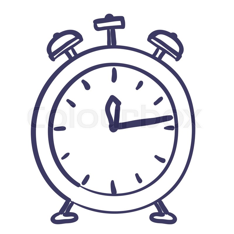 800x800 clock alarm time drawing isolated icon stock vector colourbox - Alarm Drawing