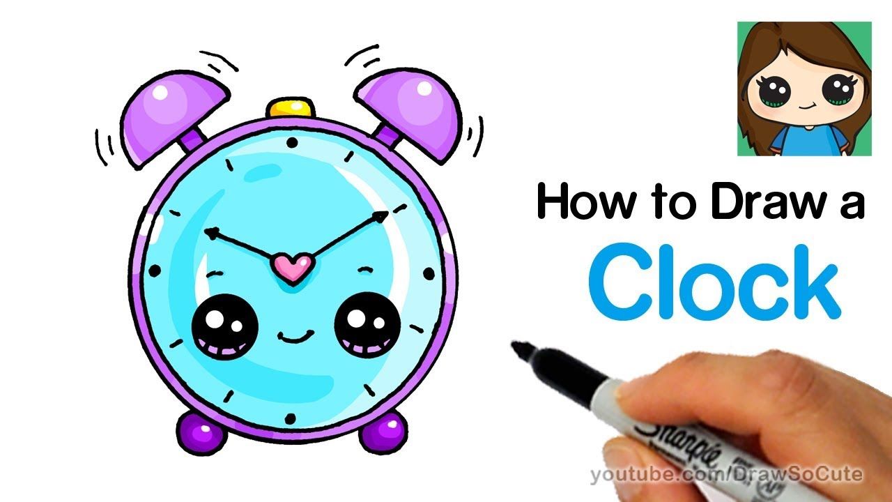 1280x720 how to draw an alarm clock easy and cute art in cute - Alarm Drawing