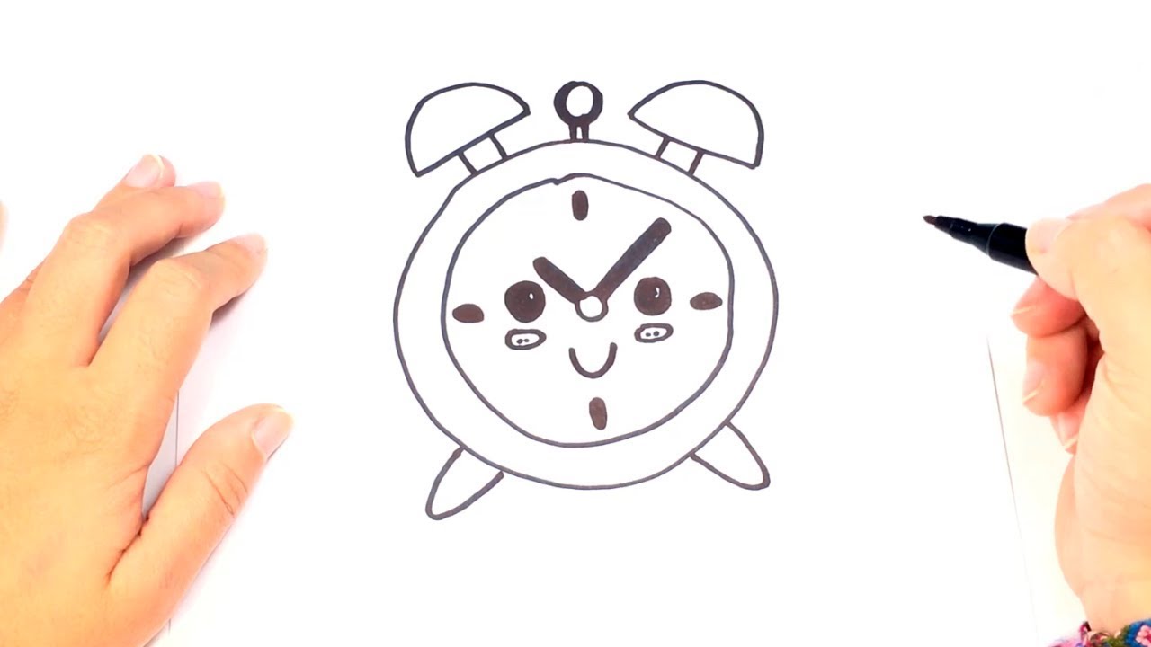 1280x720 how to draw a alarm clock step - Alarm Drawing