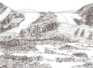 375x277 double glacier, alaska drawing - Alaska Drawing