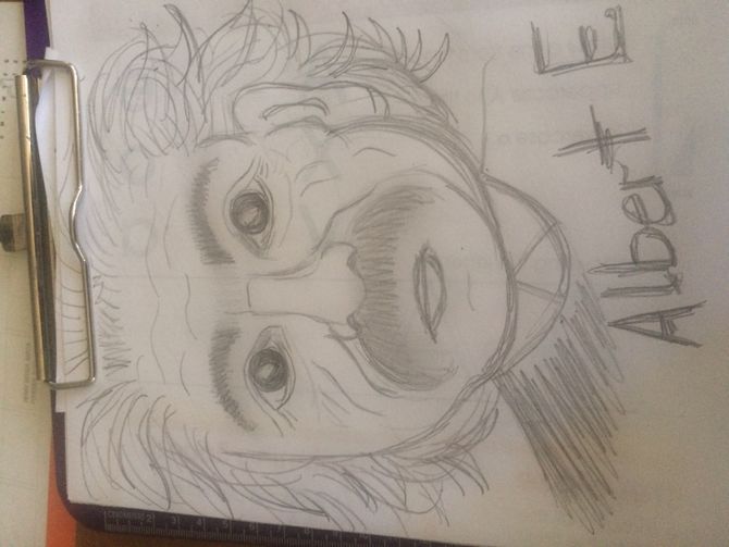 670x503 How To Draw Albert Einstein Steps - Albert Einstein Drawing