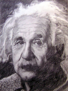223x300 Original Portrait Drawing On Paper Of Albert Einstein - Albert Einstein Drawing