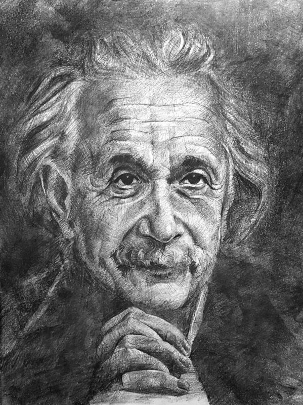 599x800 Albert Einstein Art Print - Albert Einstein Drawing