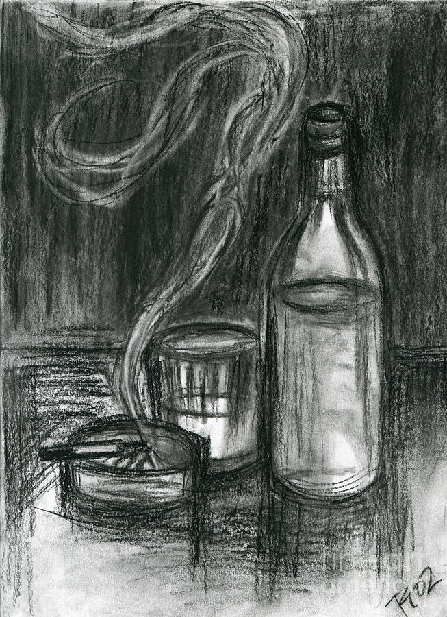 653x900 cigarettes and alcohol drawing - Alcohol Drawing