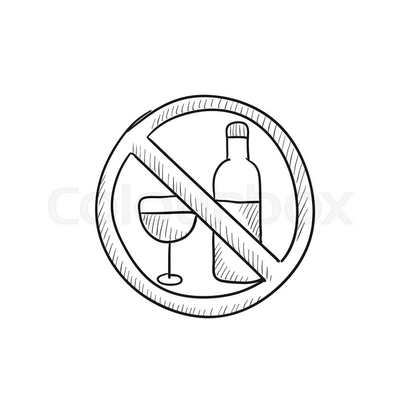 800x800 no alcohol sign vector sketch icon stock vector colourbox - Alcohol Drawing