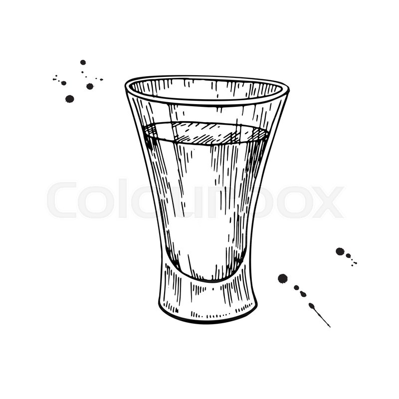800x800 shot glass drawing tequila, vodka, stock vector colourbox - Alcohol Drawing