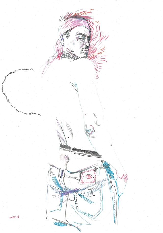 640x911 the illustrator creating sensual drawings of the male form - Alex Drawings
