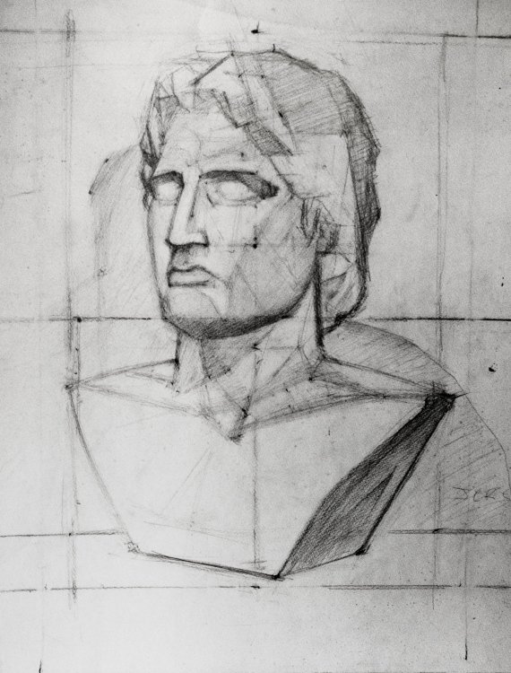 570x750 Alexander The Great Bust Charcoal Sketch Study Original Etsy - Alexander The Great Drawing