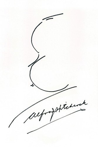 334x500 alfred hitchcock presents iconic caricature and autograph - Alfred Hitchcock Drawing