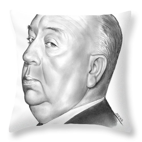 500x500 Alfred Hitchcock Throw Pillow For Sale - Alfred Hitchcock Drawing
