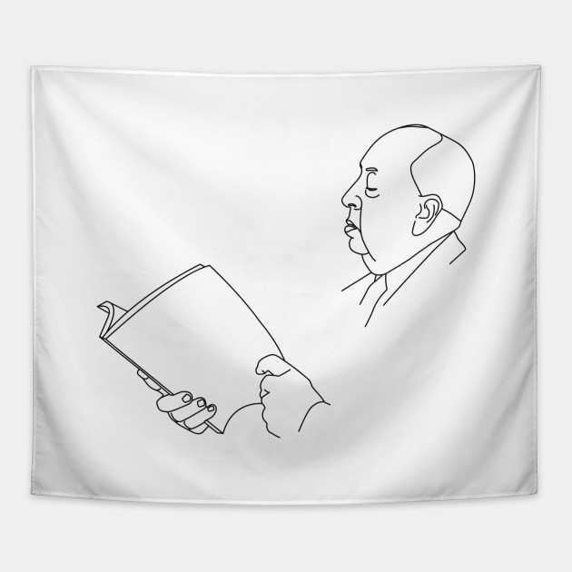 630x630 Alfred Hitchcock Minimal Line Drawing - Alfred Hitchcock Drawing