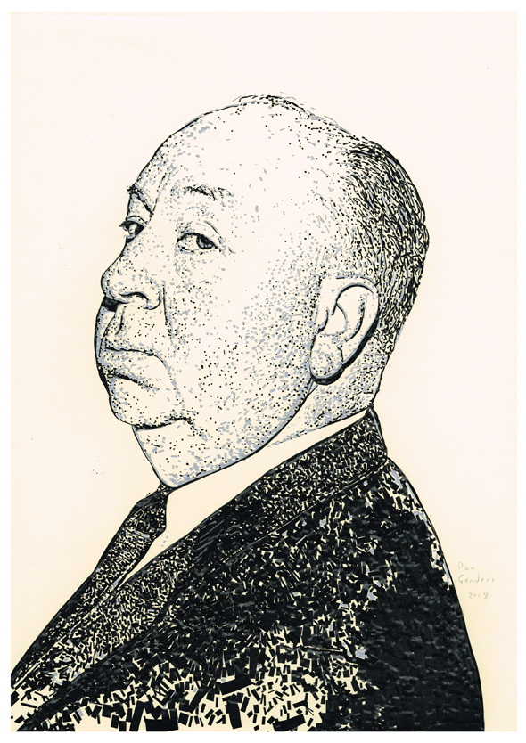 590x834 Alfred Hitchcock Dan Genders Art - Alfred Hitchcock Drawing