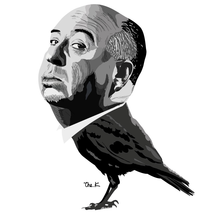 834x834 Hand Painted Creations - Alfred Hitchcock Drawing