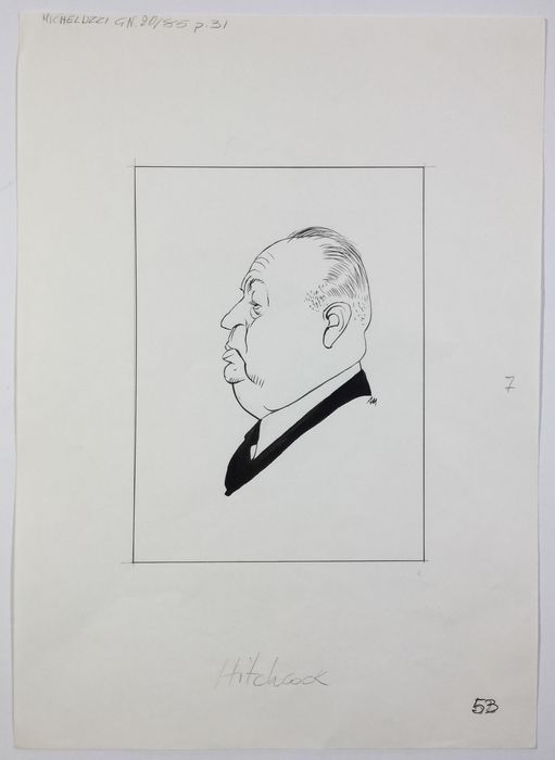 511x700 Micheluzzi, Attilio - Alfred Hitchcock Drawing