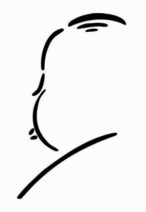 300x434 the famous nine stroke silhouette line drawing of alfred hitchcock - Alfred Hitchcock Drawing