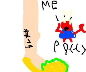 300x250 number krusty krab foot algae drawing - Algae Drawing