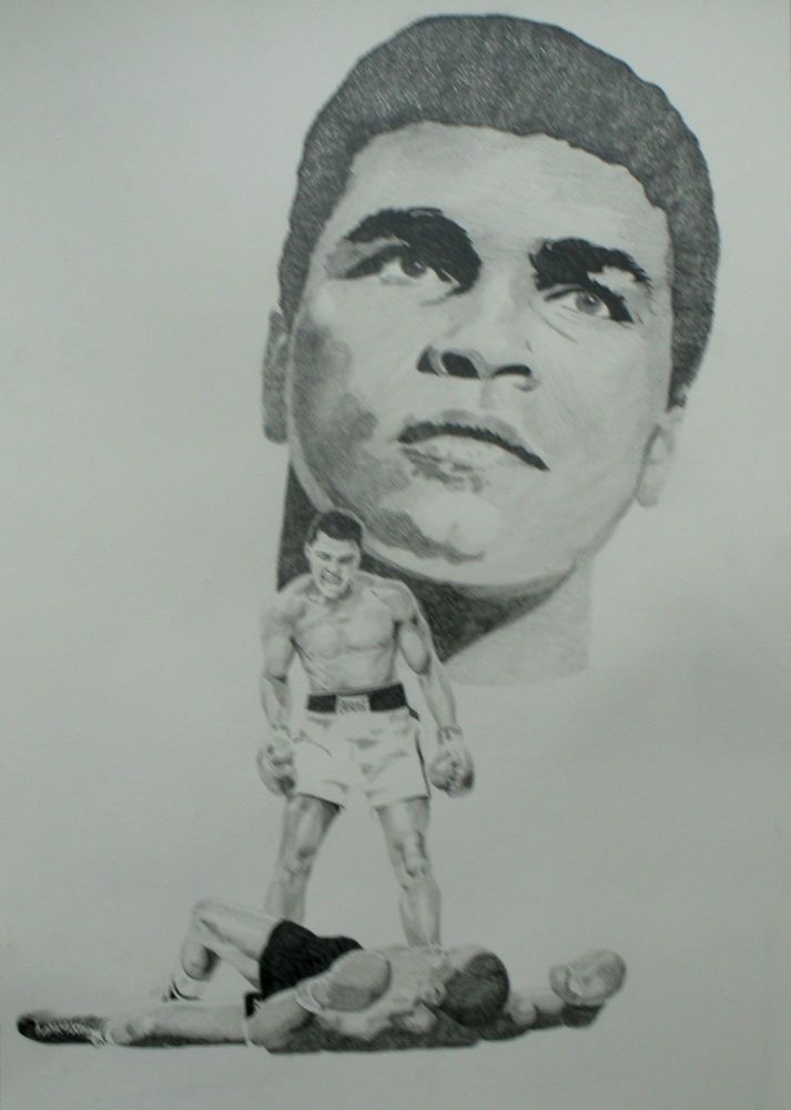 713x1000 muhammad ali original pencil drawing - Ali Drawing