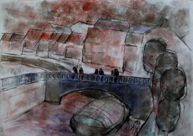 375x265 People On A Bridge Drawing - Alias Drawing