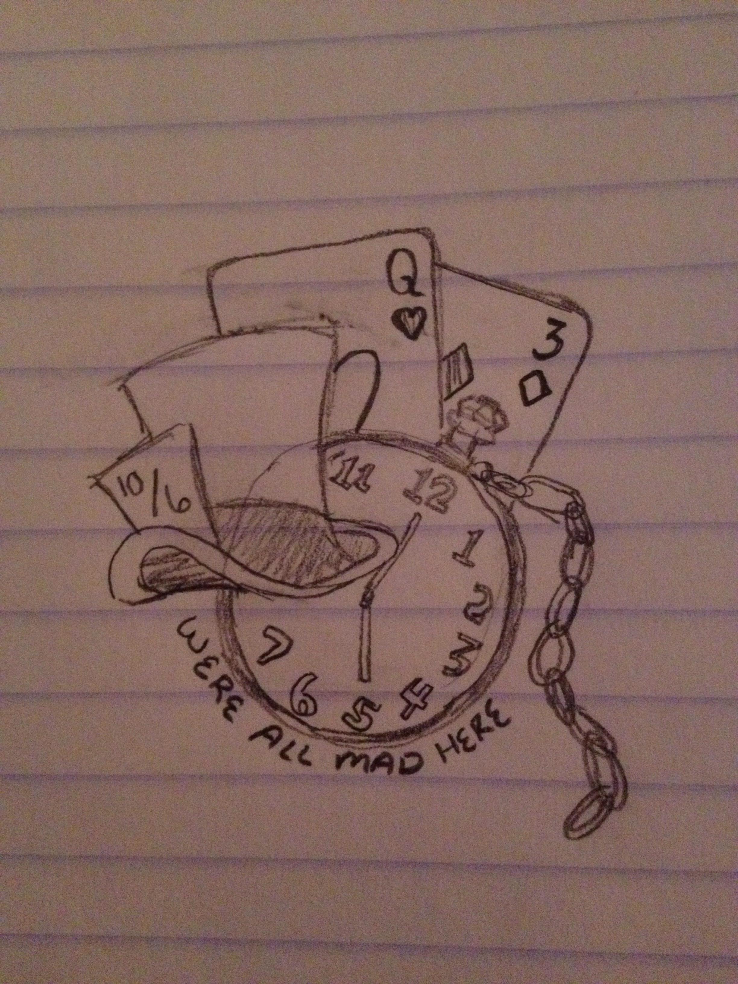 2448x3264 alice in wonderland tattoo - Alice And Wonderland Drawings