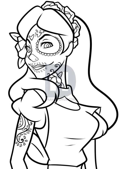 523x720 Skeleton Alice Drawing Lesson, Step - Alice Drawing