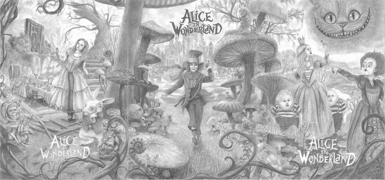 1306x612 Alice In Wonderland - Alice In The Wonderland Drawings