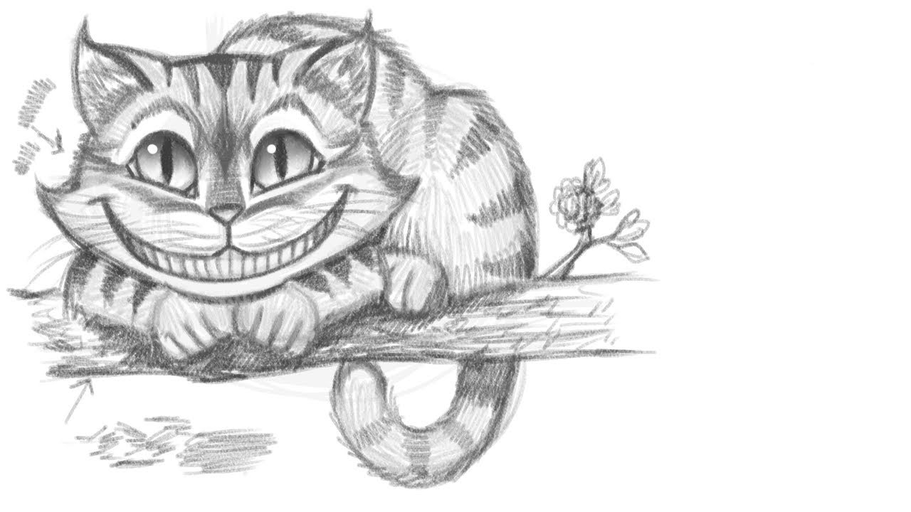 1280x720 How To Draw A Cheshire Cat - Alice In The Wonderland Drawings