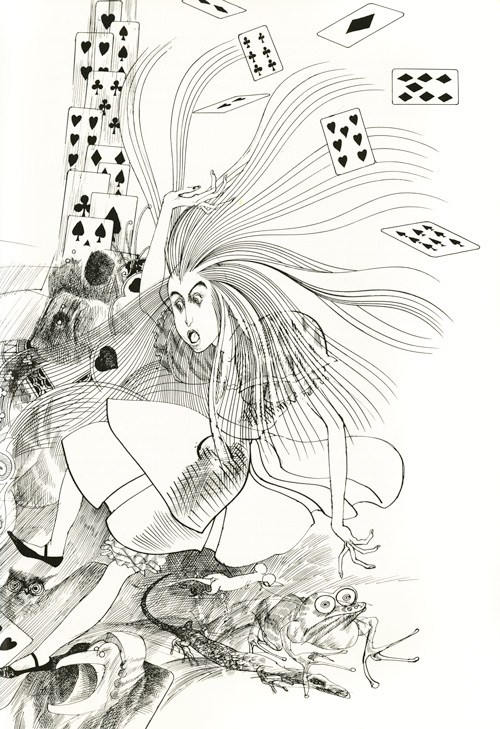 500x729 The Best Illustrations From Years Of Alice In Wonderland - Alice In The Wonderland Drawings