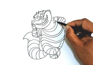 300x210 Cheshire Cat Drawing - Alice In Wonderland Cat Drawing