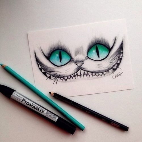 500x500 Alice In Wonderland Cat Drawing - Alice In Wonderland Cat Drawing