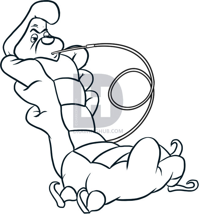 650x699 How To Draw Caterpillar, Alice In Wonderland, Step - Alice In Wonderland Drawing