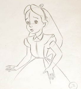 274x300 Walt Disney Alice In Wonderland Original Production Animation - Alice In Wonderland Drawing