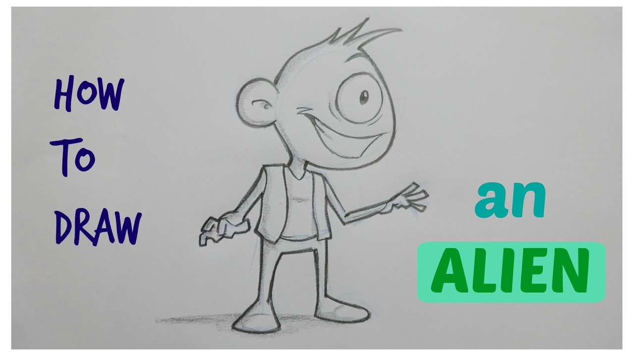 1280x720 How To Draw Cartoon Alien Time Lapse Character Design - Alien Cartoon Drawing