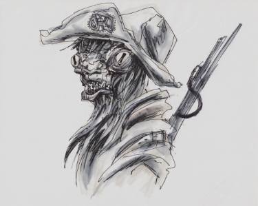 375x299 Alien Pirate Drawing - Alien Drawing