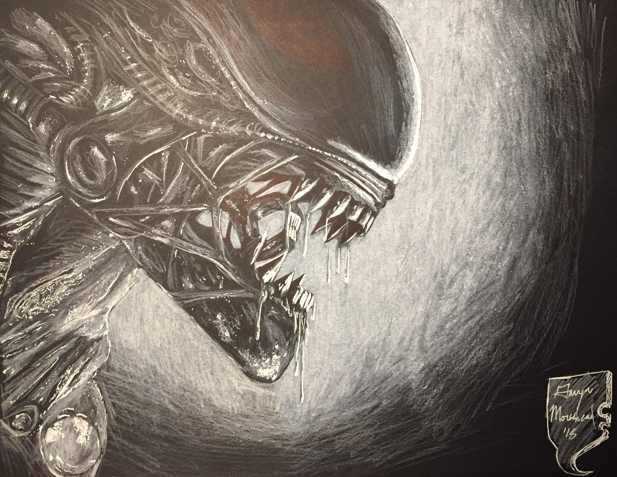 Alien Isolation рисунок краской
