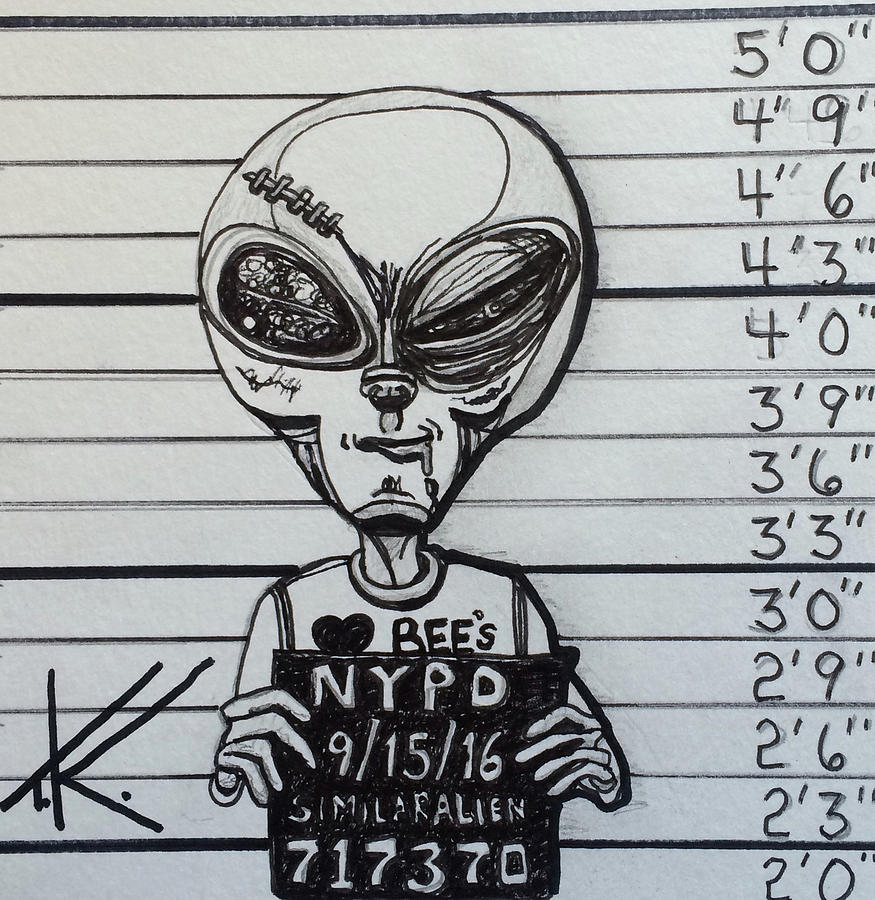 875x900 Guilty Alien Drawing - Alien Drawing