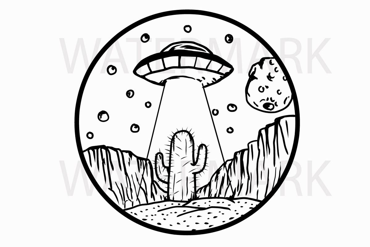 1200x800 Alien Abduction Of A Cactus Oh! - Alien Drawing