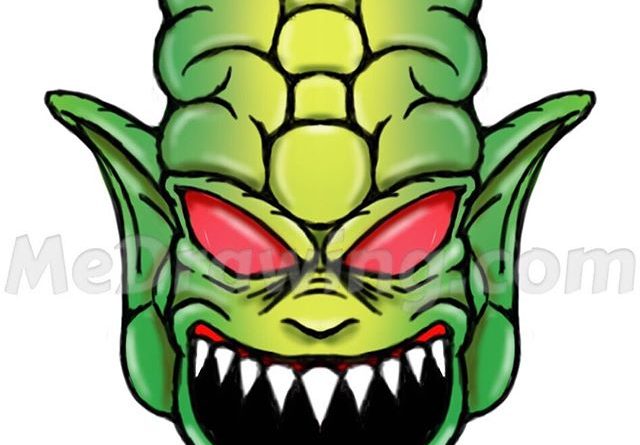 640x445 Alien Head - Alien Head Drawing